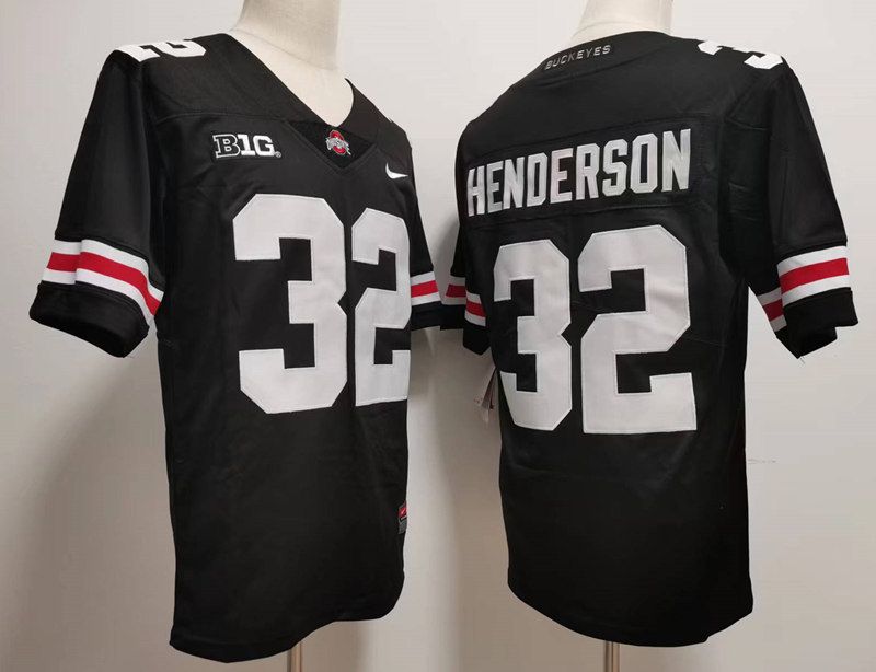 Men Ohio State Buckeyes #32 Henderson Black Nike 2025 NCAA Jersey style 1->ncaa teams->NCAA Jersey